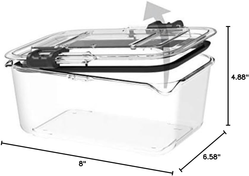 Prepara Latchlok 7.8 Cup Tritan Food Storage Container, Set of 2, Clear