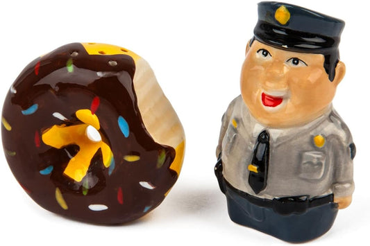 BigMouth Inc Bad Cop No Donut Salt and Pepper Shaker Set, Blue