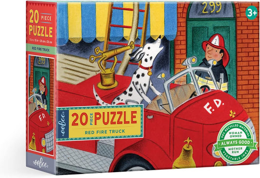 eeBoo: Red Fire Truck 20 Piece Puzzle, Aids in The Development of Pattern, Shape, and Color Recognition