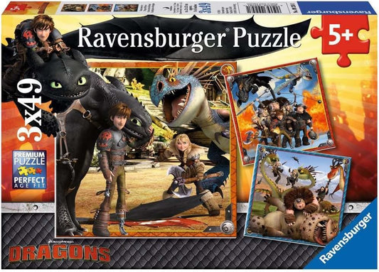 Ravensburger How to Train Your Dragon Jigsaw Puzzle (3 x 49 Piece)