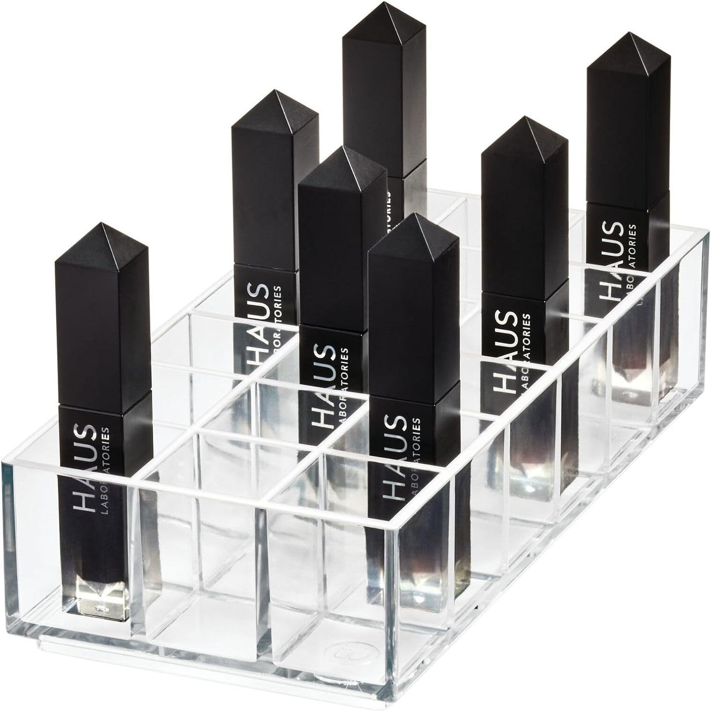 iDesign The Sarah Tanno Collection Plastic Lipstick Organizer, 8" x 4" x 2", Clear