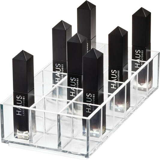 iDesign The Sarah Tanno Collection Plastic Lipstick Organizer, 8" x 4" x 2", Clear