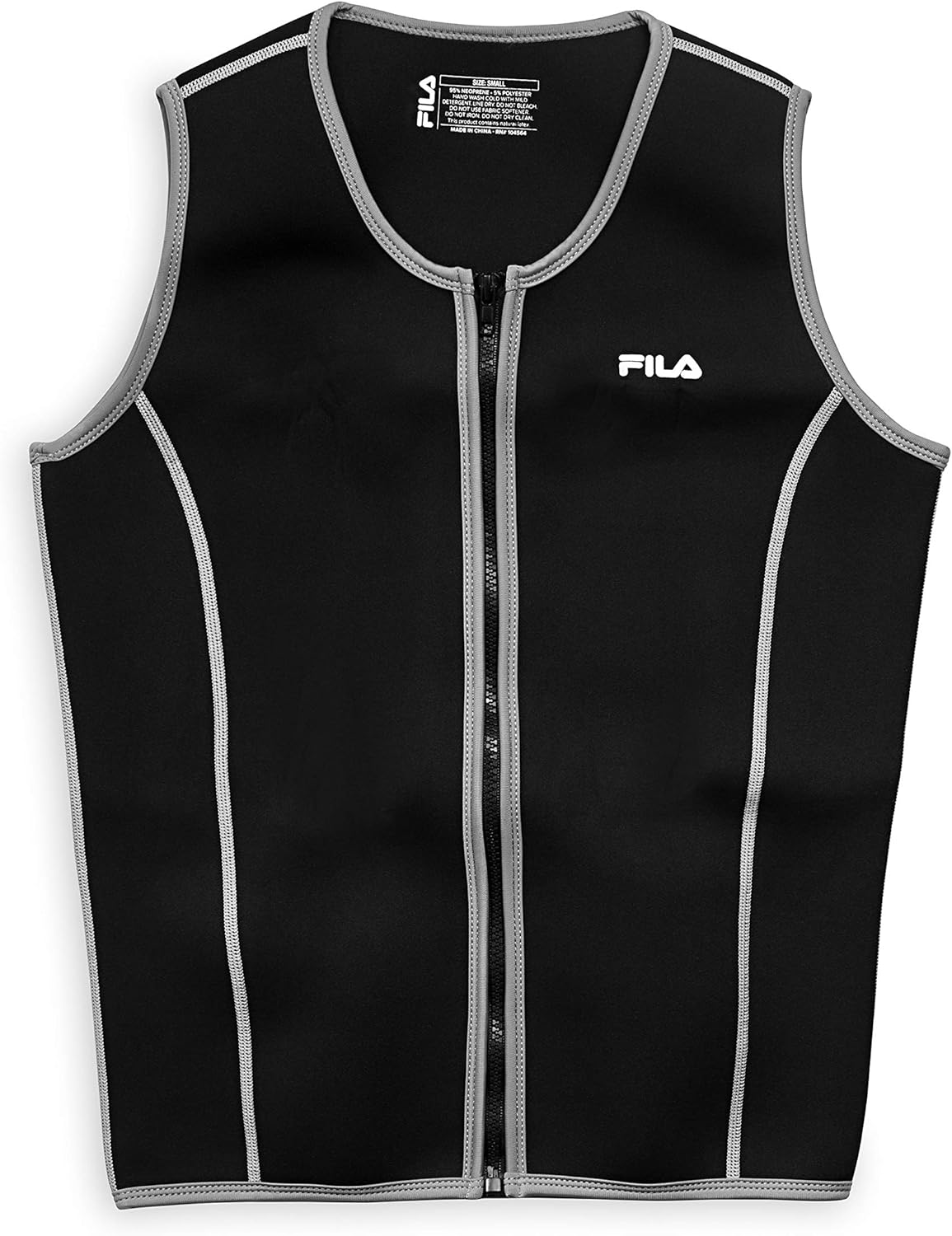 FILA Accessories Men's Sauna Vest - Neoprene Sweat Suit Zipper Tank Top Hot Slimming Body Shaper