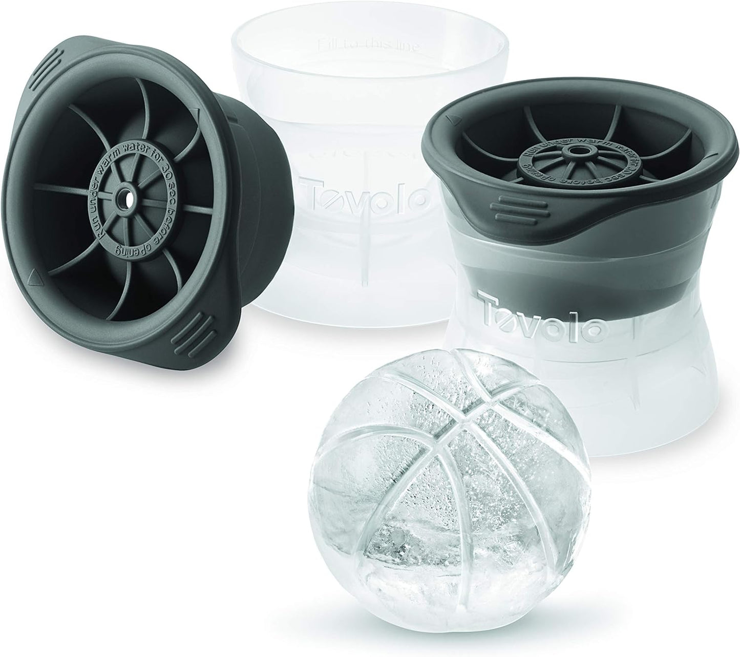 Tovolo Basketball Ice Molds, Set of 2 Basketball-Shaped Ice Sphere Molds