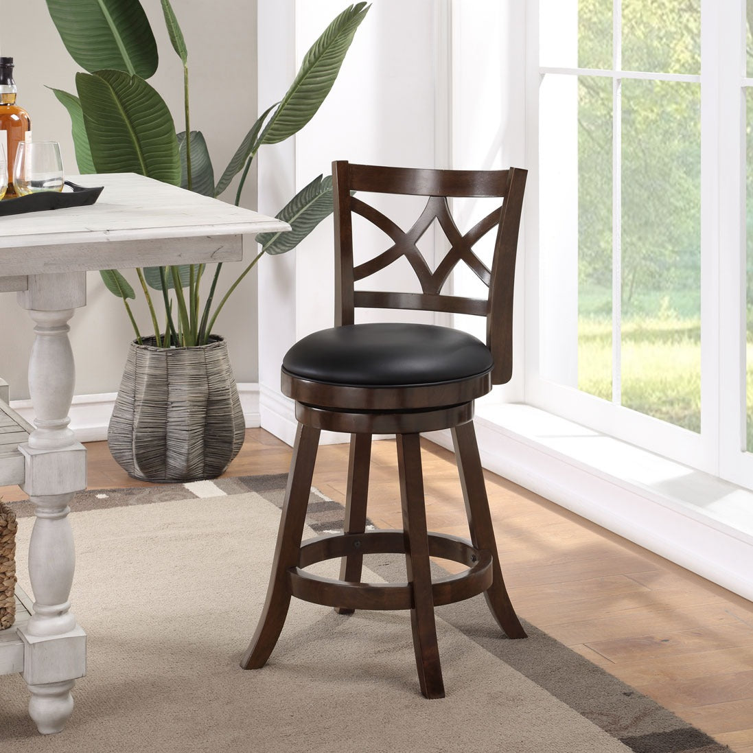 Boraam Industries 24" Cardiff Swivel Stool [Cappuccino]